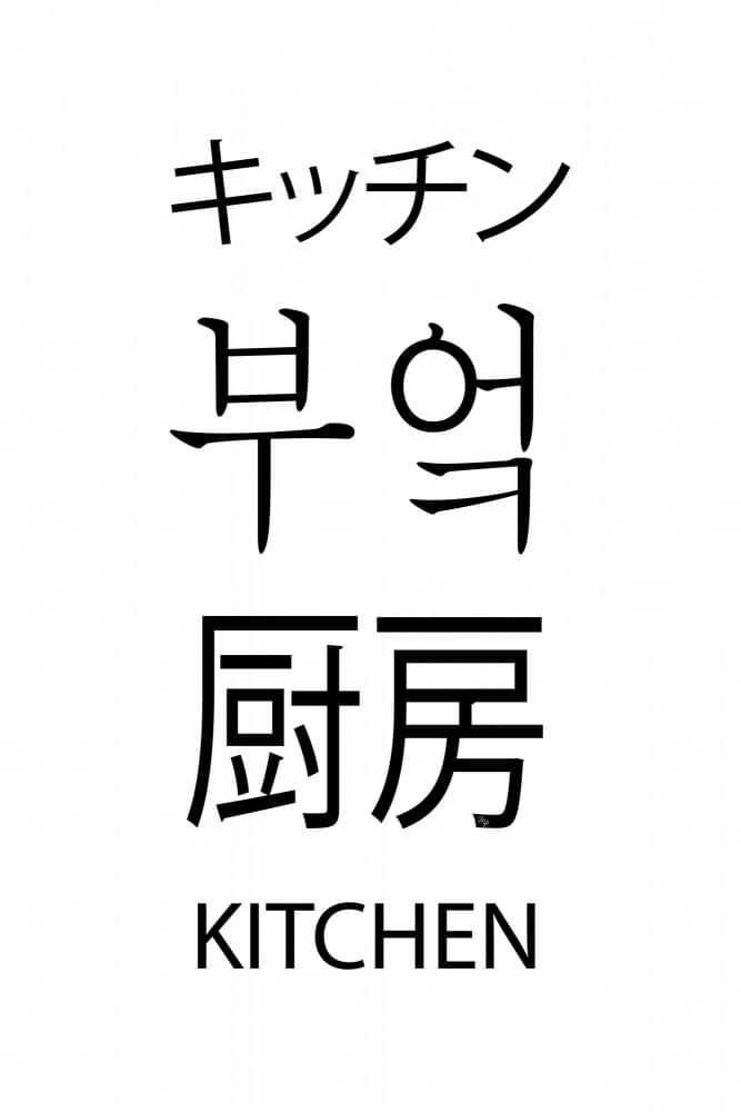 Multilingual Kitchen Sign by Martina — canvas wall art