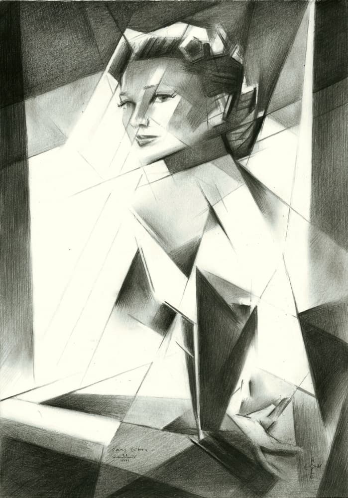 Faceted Female Portrait by Corné Akkers — canvas wall art