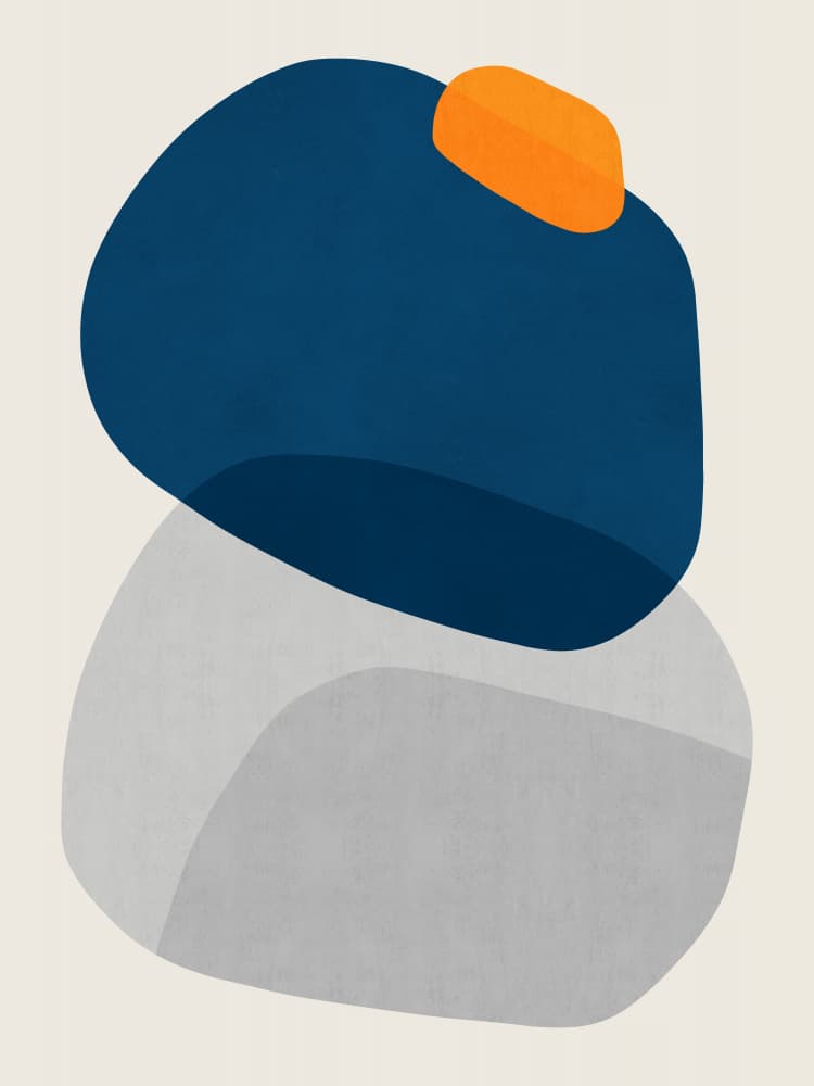 Stacked Organic Abstract Shapes by Vitor Costa — canvas wall art