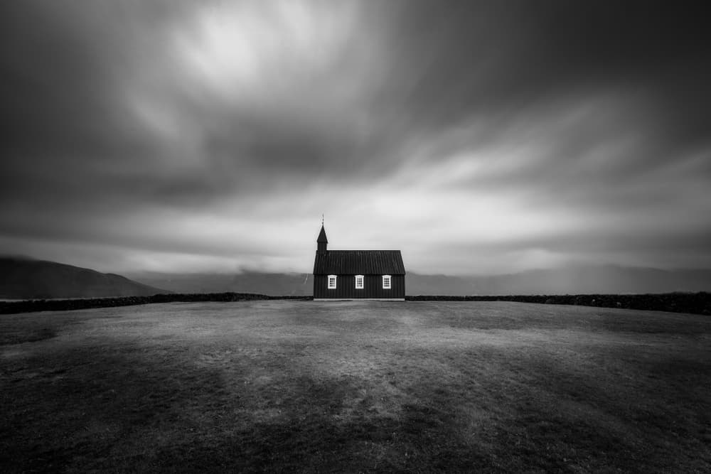 Solitary Black Church by Ionut Petrea — canvas wall art