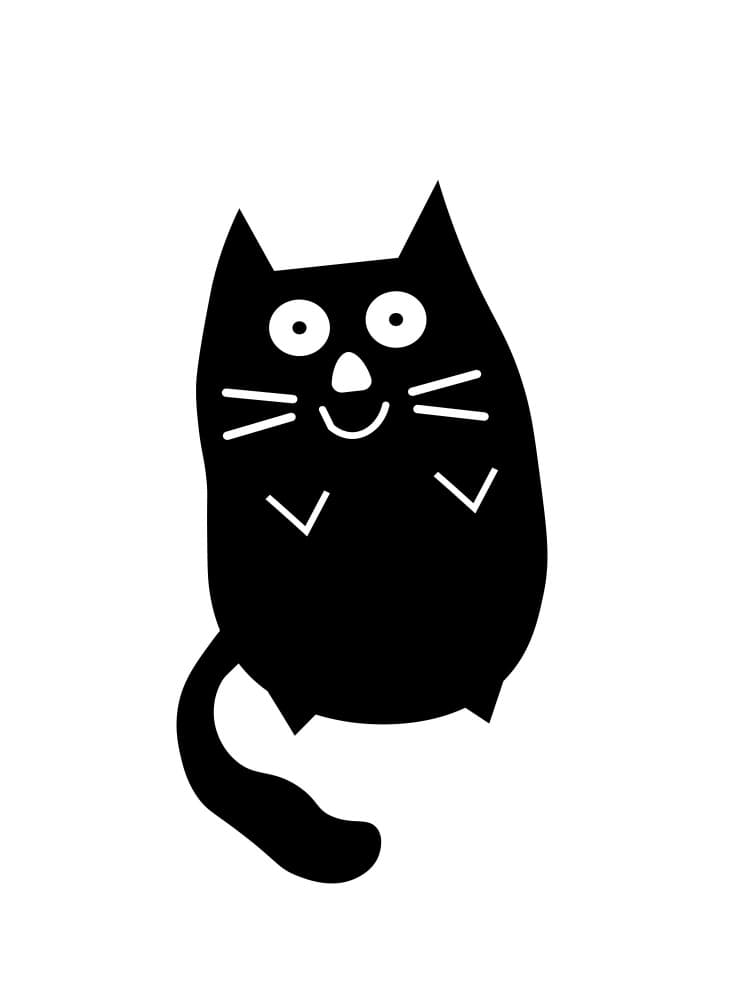 Happy Black Cat by Baobab Print store — canvas wall art
