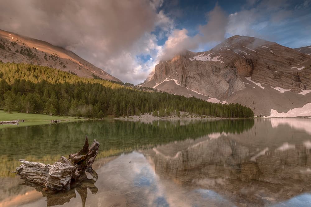 Majestic Mountain Lake Reflection by TONY GORAN — canvas wall art