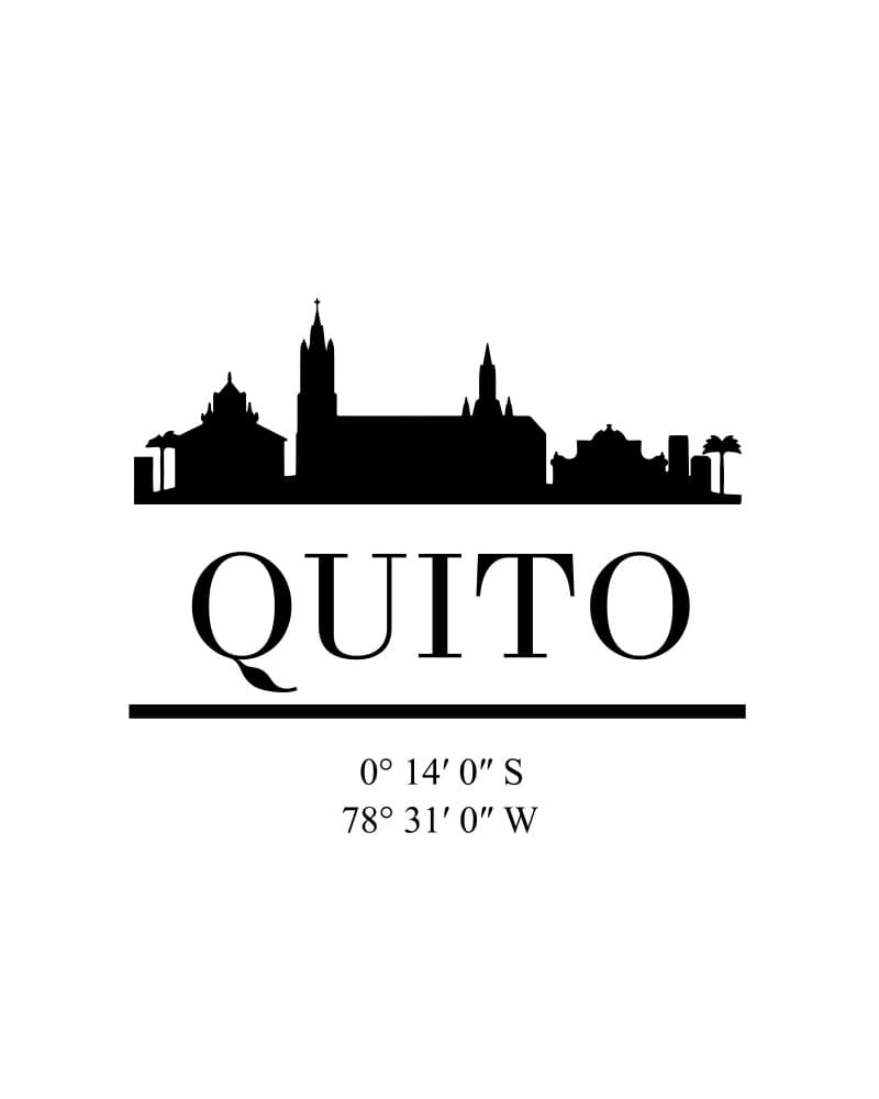 Quito Skyline Coordinates by Emiliano Deificus — canvas wall art