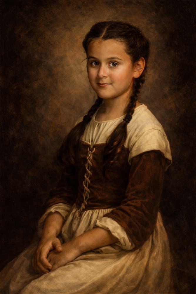 Young Girl Classic Portrait by Leonid Yermoshkin — canvas wall art
