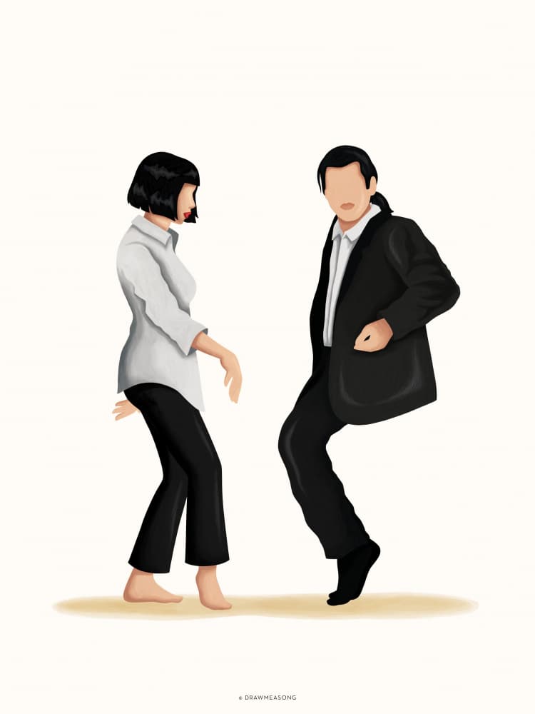 Stylish Dancing Couple by Nour Tohme — canvas wall art