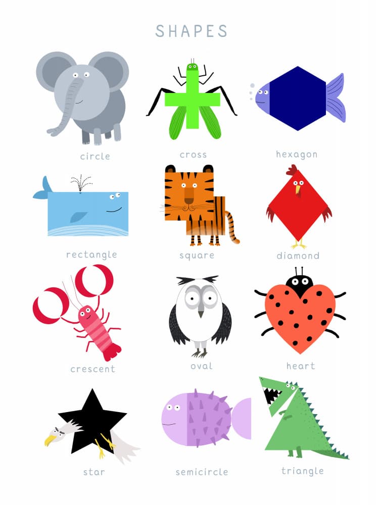 Colorful Geometric Animals by Carla Daly — canvas wall art