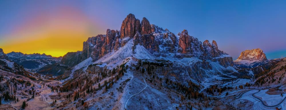 Golden Hour Mountains by Hanping Xiao — canvas wall art