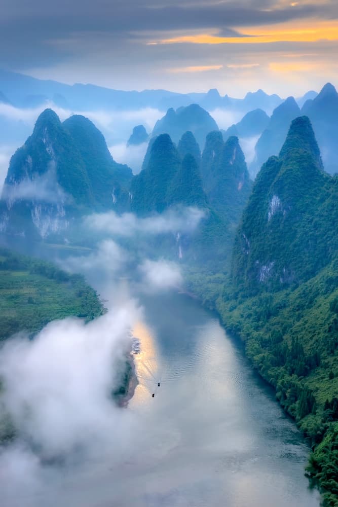 Misty River Peaks by Hua Zhu — canvas wall art