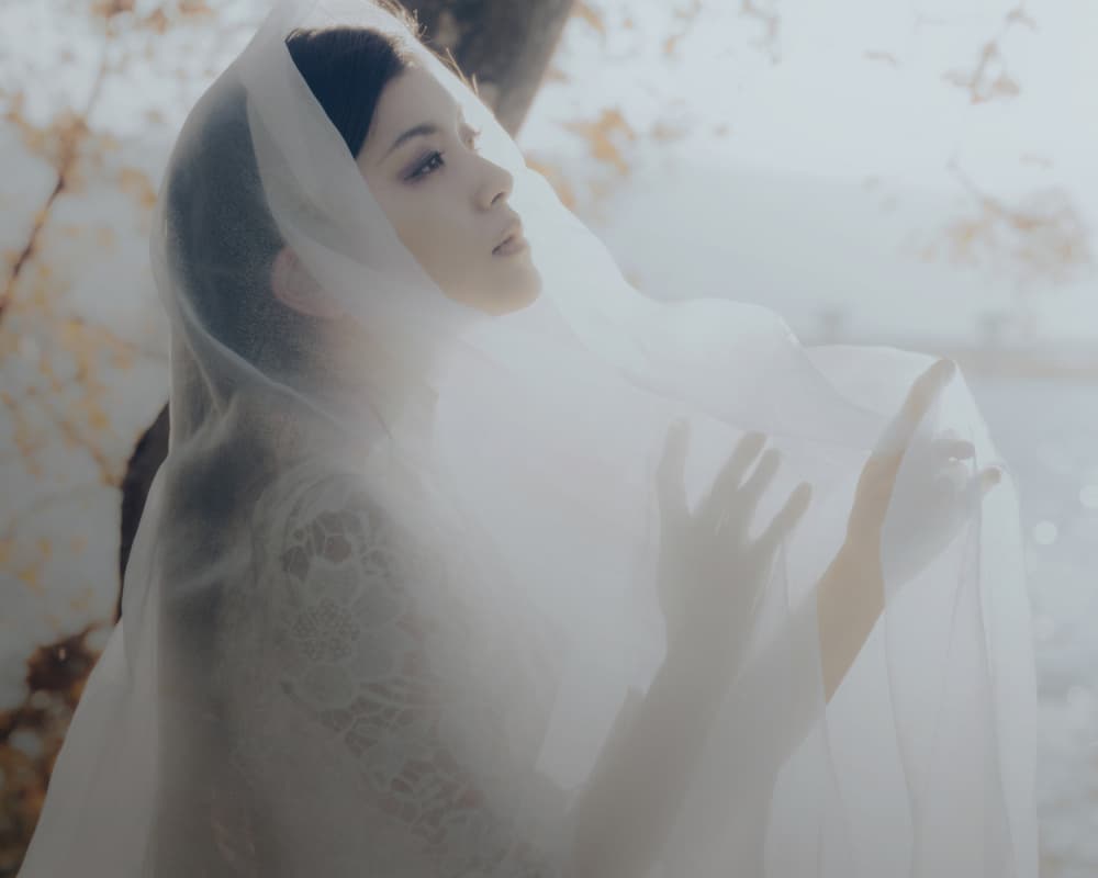 Ethereal Veiled Woman by Masayuki Kato — canvas wall art