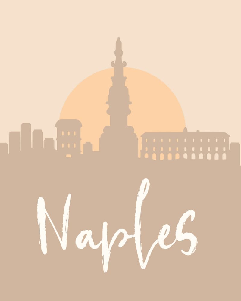 Naples Warm Skyline by Emiliano Deificus — canvas wall art