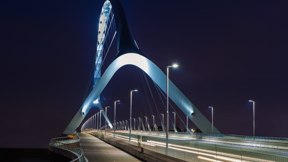 Modern Bridge Glow by Jean Vandijck — canvas wall art