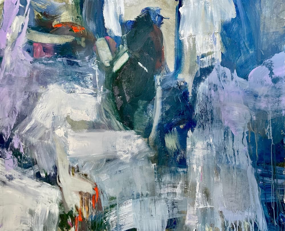Indigo Lavender Flow by Julia Purinton — canvas wall art