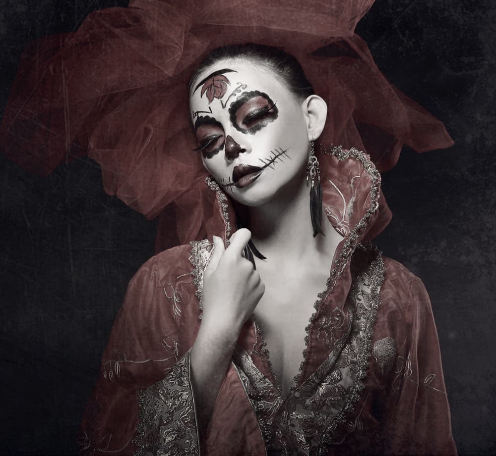 Red Day Dead Beauty by Abr Abe — canvas wall art