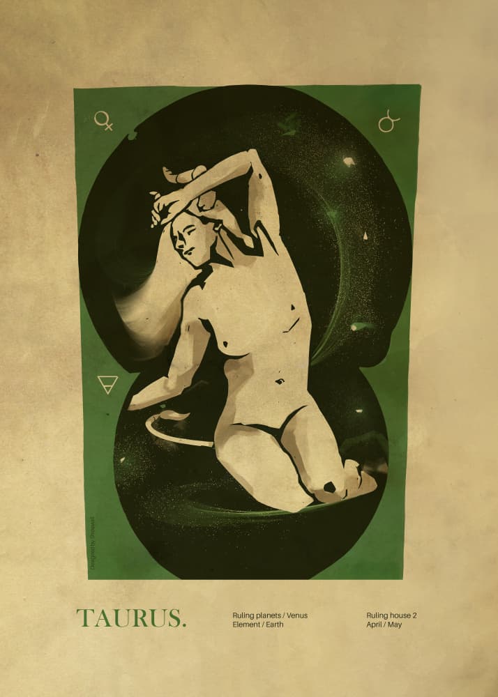 Cosmic Taurus Goddess by Dion Gem — canvas wall art