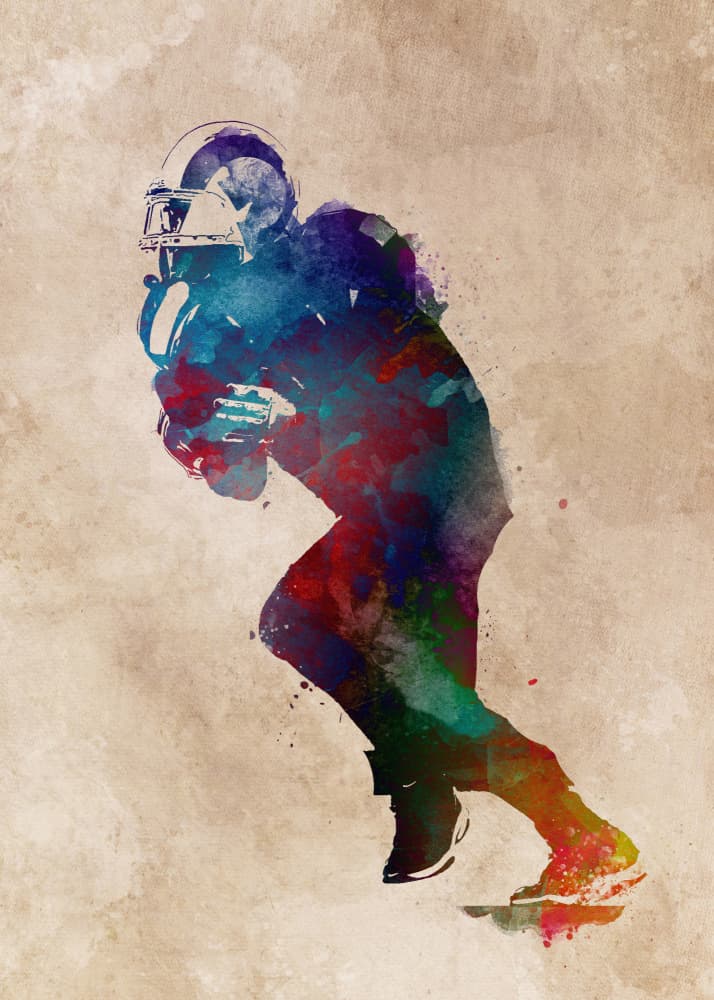 Colorful Football Action by Justyna Jaszke — canvas wall art