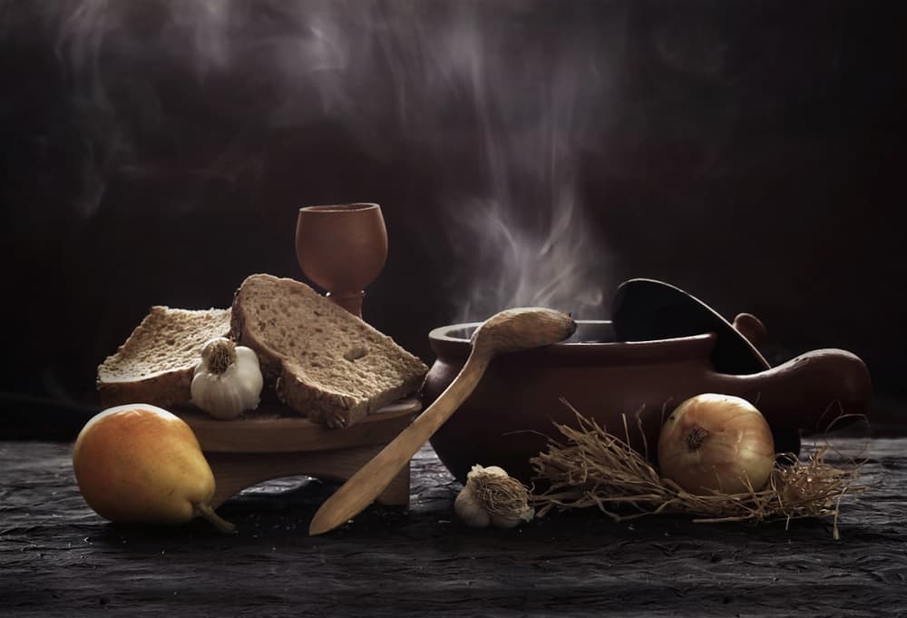 Warm Soup Still Life by Emine Basa — canvas wall art