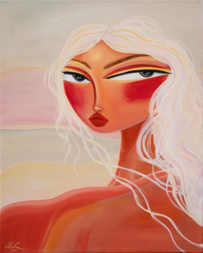Blonde Sunset Gaze by Amy Straley — canvas wall art