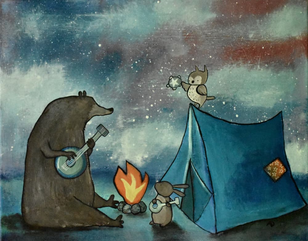 Starry Campfire Serenade by Andrea Doss — canvas wall art