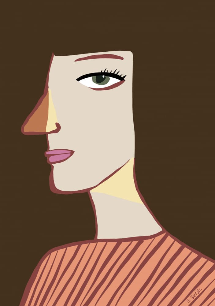 Serene Profile Woman by Sharyn Bursic — canvas wall art