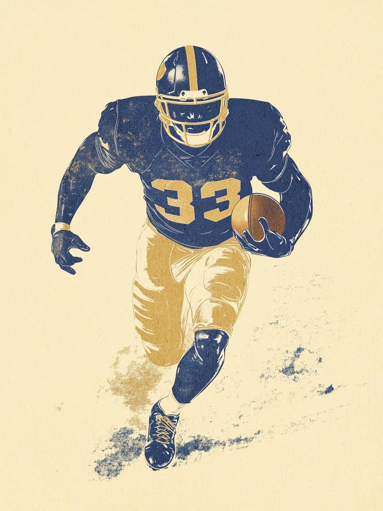 Vintage Running Back 33 by Pictufy Studio IV — canvas wall art