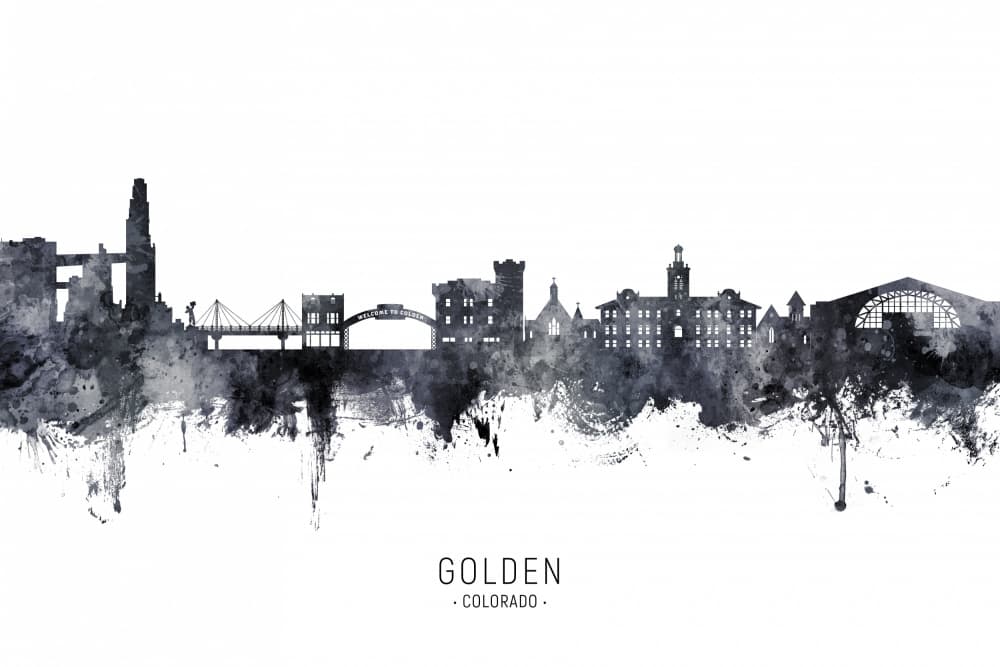 Golden Colorado Skyline by Michael Tompsett — canvas wall art