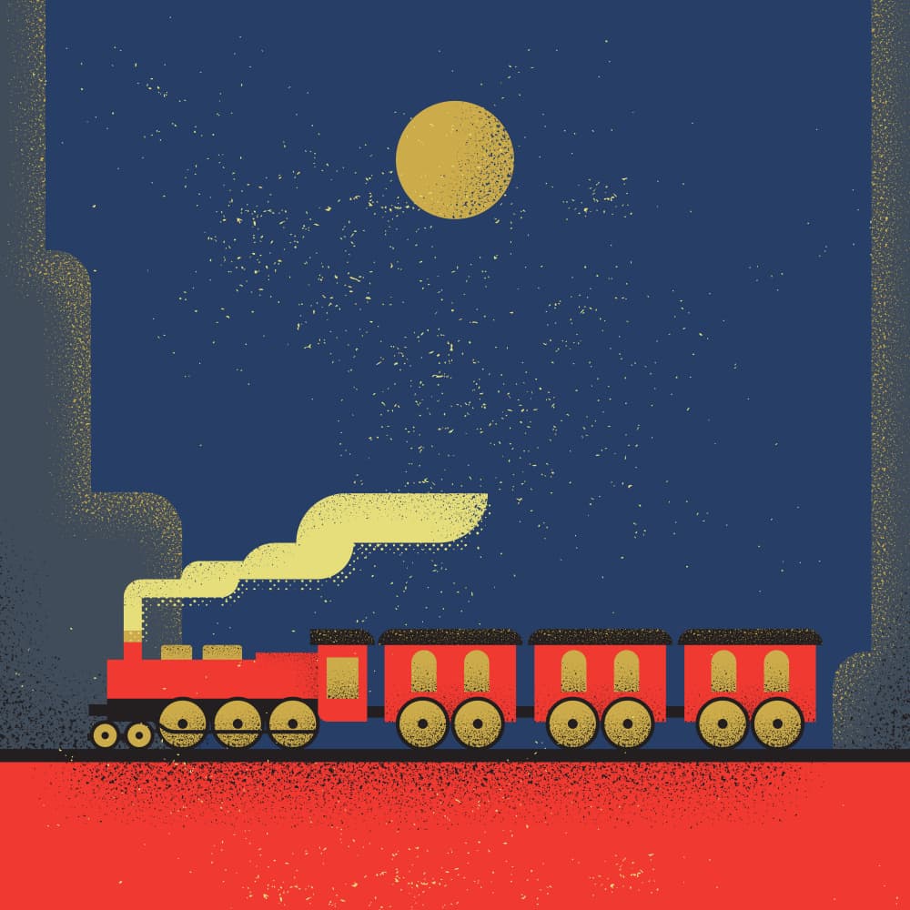 Moonlit Night Train by The Creating Mind — canvas wall art