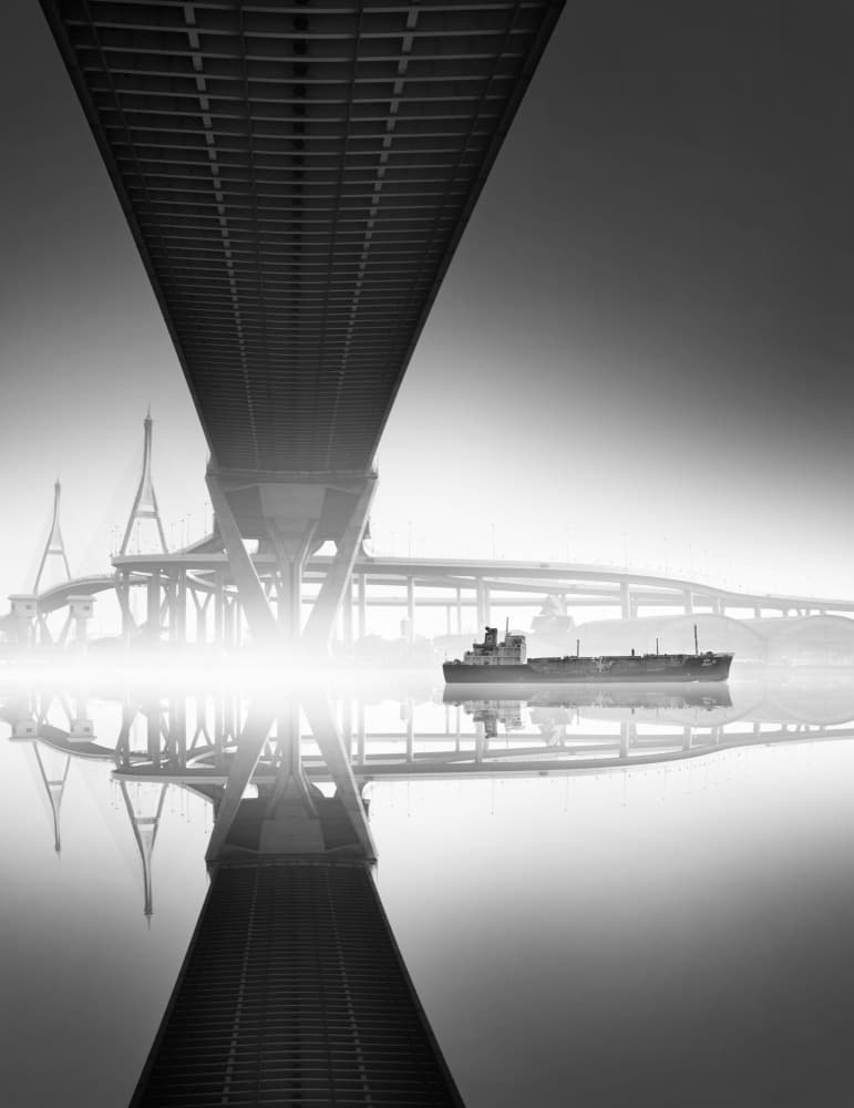 Misty Bridge Passage by boonlertro — canvas wall art