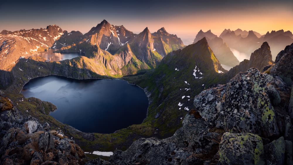 Majestic Mountain Lake by Karol Nienartowicz — canvas wall art
