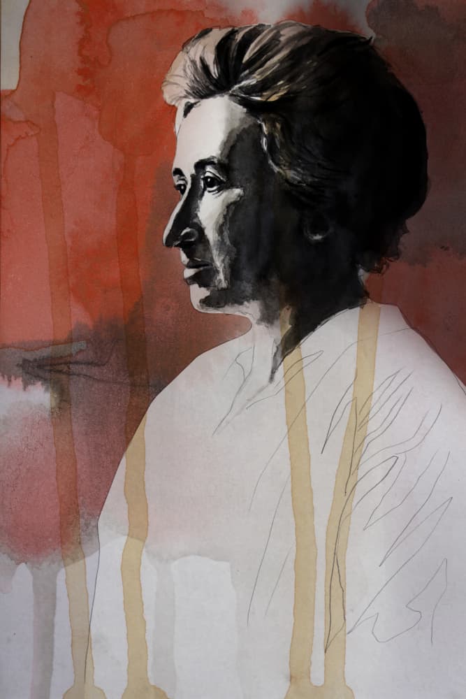 Contemplative Woman's Profile by David Diehl — canvas wall art