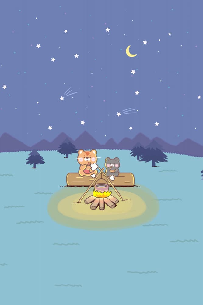 Bears Camping Under Stars by Xuan Thai — canvas wall art