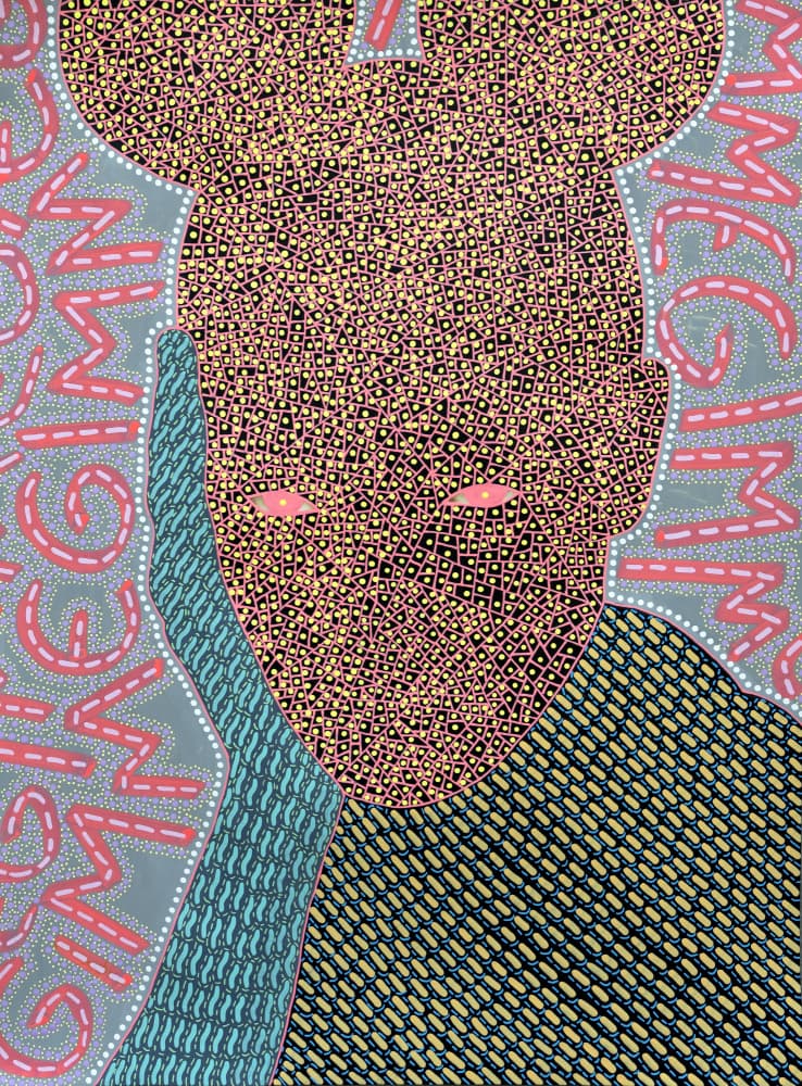 Graphic Patterned Portrait by Naomi Vona — canvas wall art