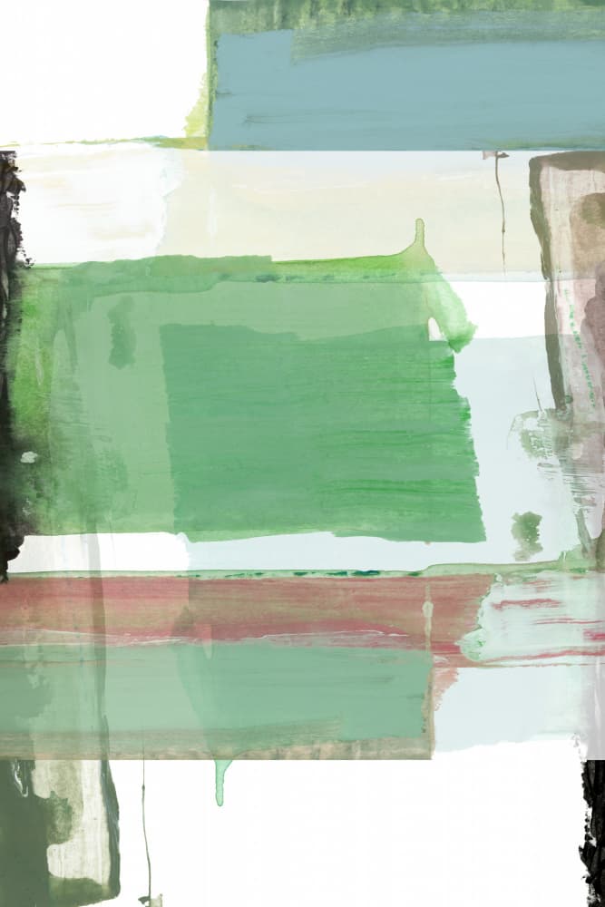 Green Abstract Blocks by cartissi — canvas wall art