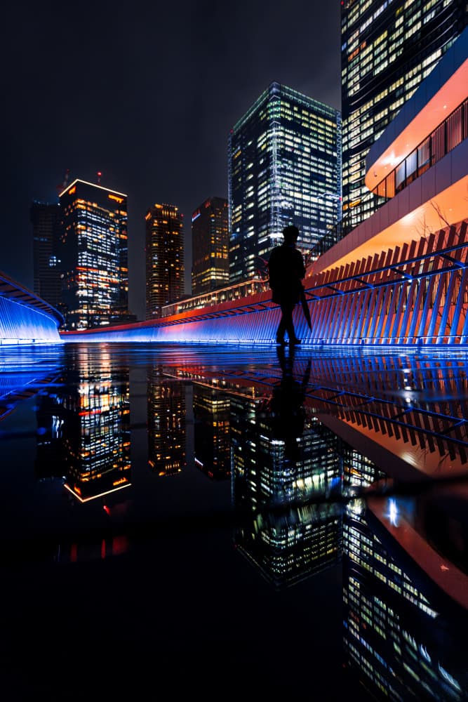 Wet City Lights by YusukeMatsumoto — canvas wall art