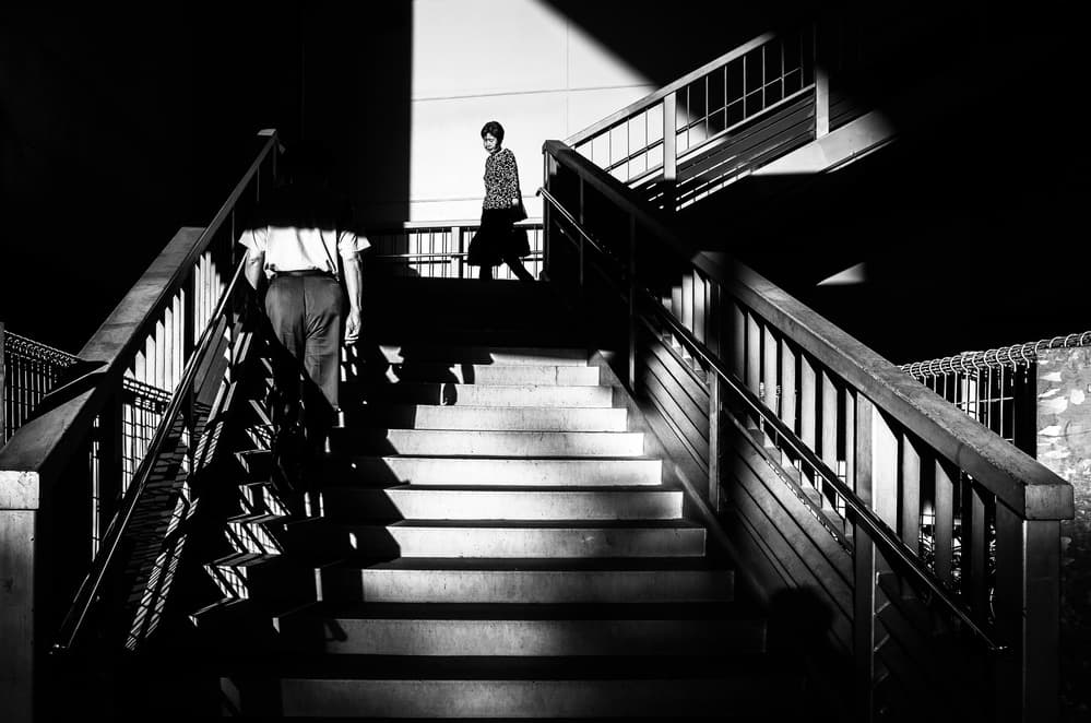 Stairway Shadows by Tetsuya Hashimoto — canvas wall art