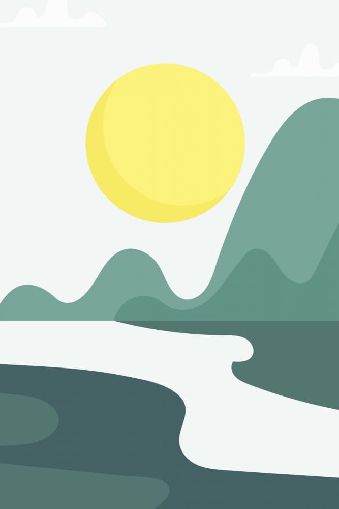 Minimalist River Mountains by jay stanley — canvas wall art