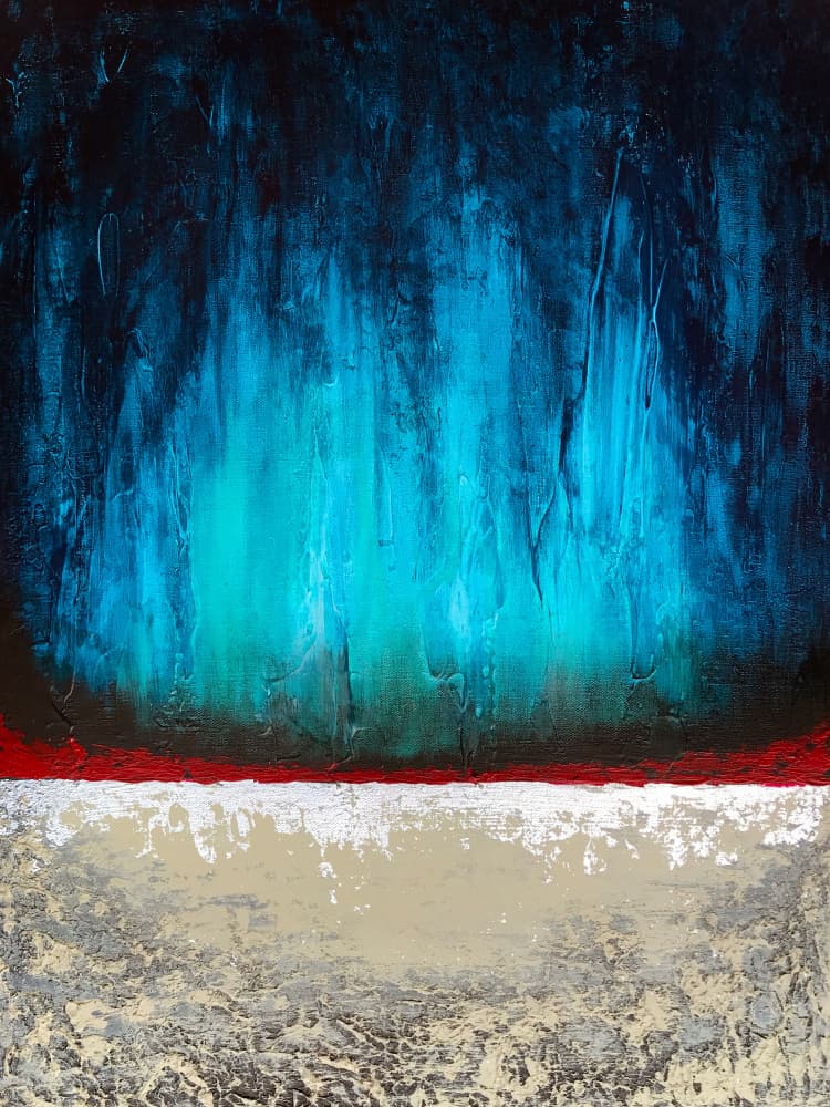 Abstract Blue Glow by Alyson Storms — canvas wall art