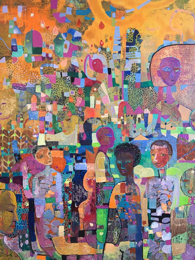 Vibrant People Abstract by Alise Loebelsohn — canvas wall art