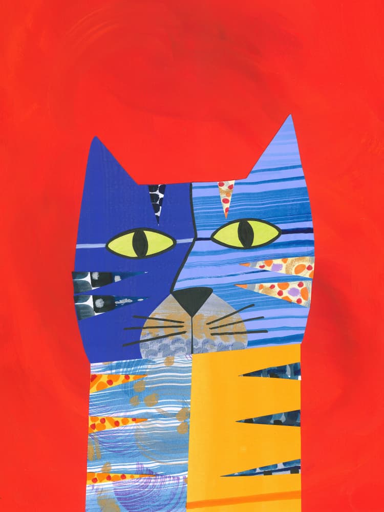 Colorful Abstract Cat by Isabelle Brent — canvas wall art