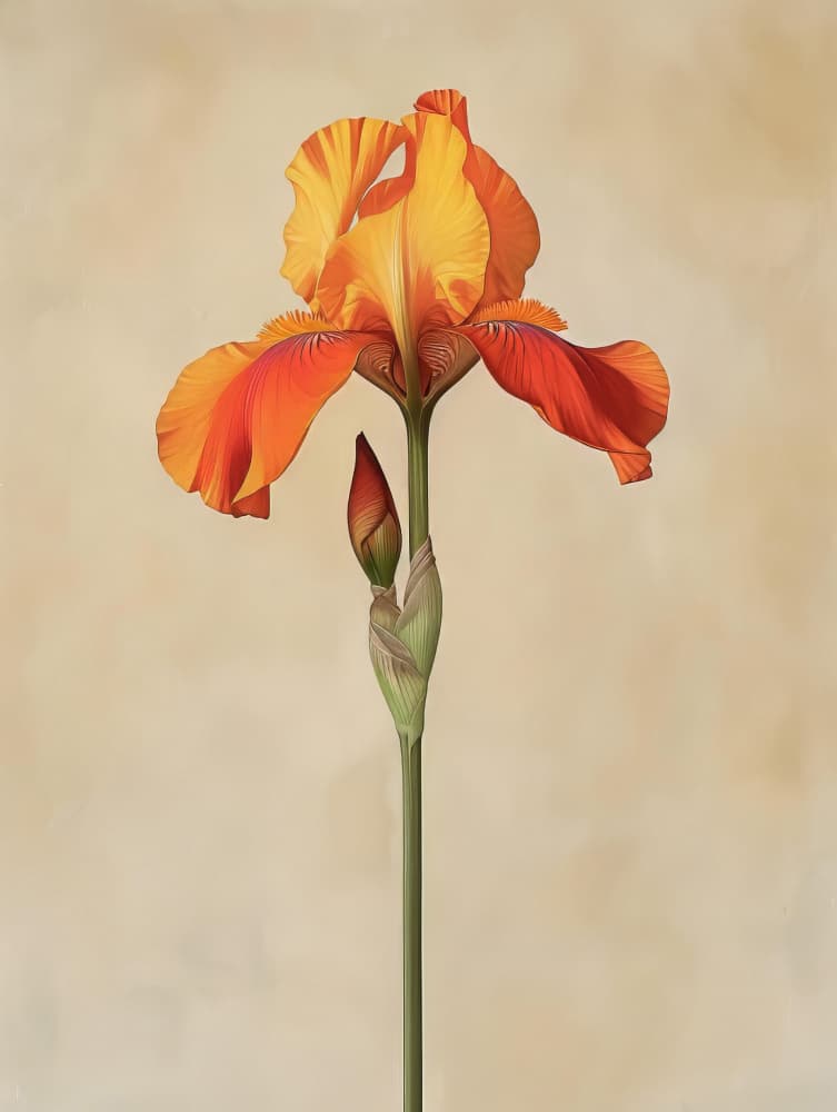 Vibrant Orange Iris by Bilge Paksoylu — canvas wall art