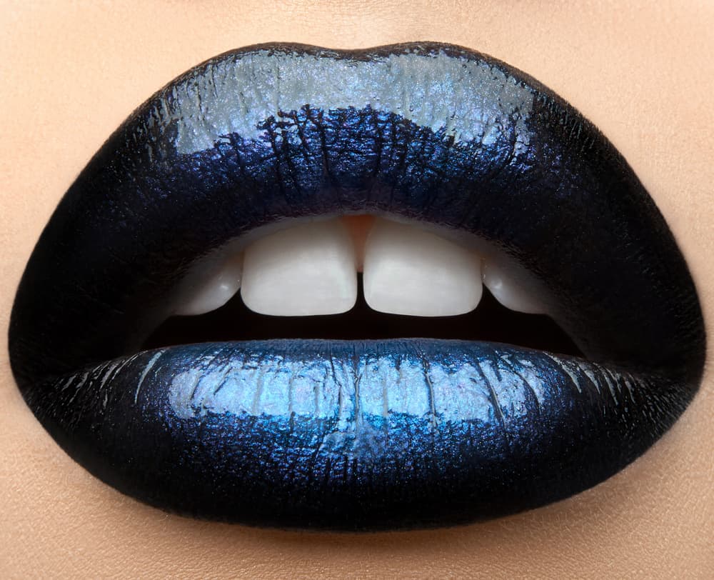 Vibrant Blue Lips by HIM — canvas wall art