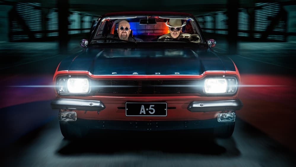 Classic Car Night Drive by Petri Damstén — canvas wall art