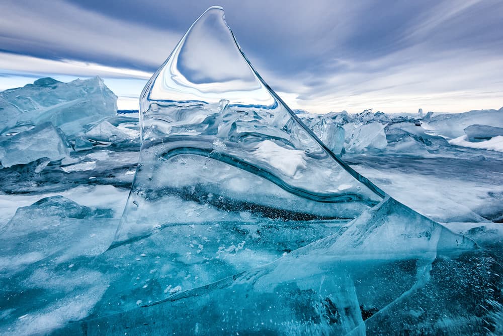 Crystal Blue Ice by Sergey Pesterev — canvas wall art