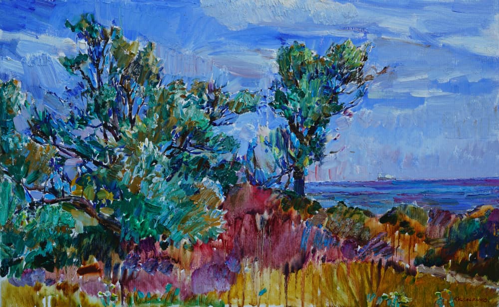 Vibrant Coastal Landscape by Andrii Kutsachenko — canvas wall art
