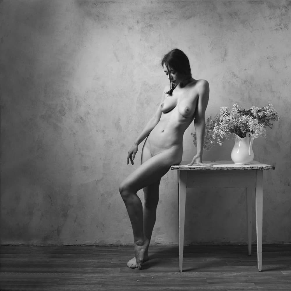 The girl at the table by Christian Kurz — canvas wall art