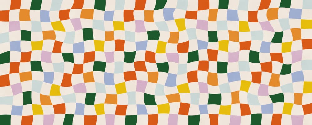 Colorful Wavy Checkers by Vitor Costa — canvas wall art
