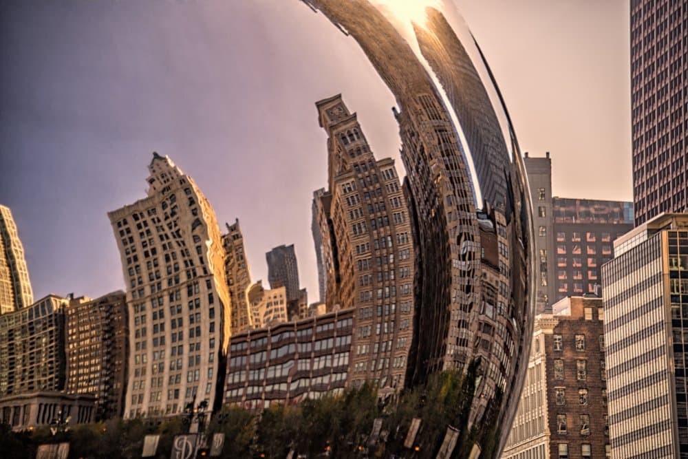 Chicago Reflection Sculpture by Teri Reames — canvas wall art