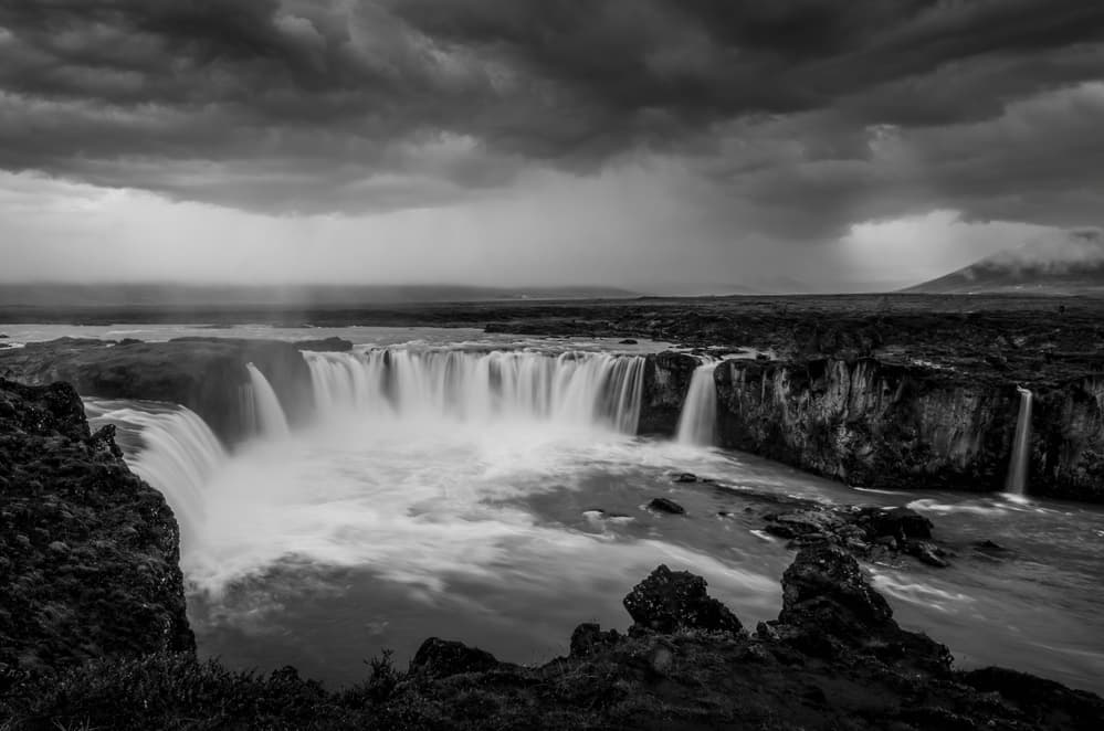 Dramatic Black Waterfall by Dov Fuchs — canvas wall art