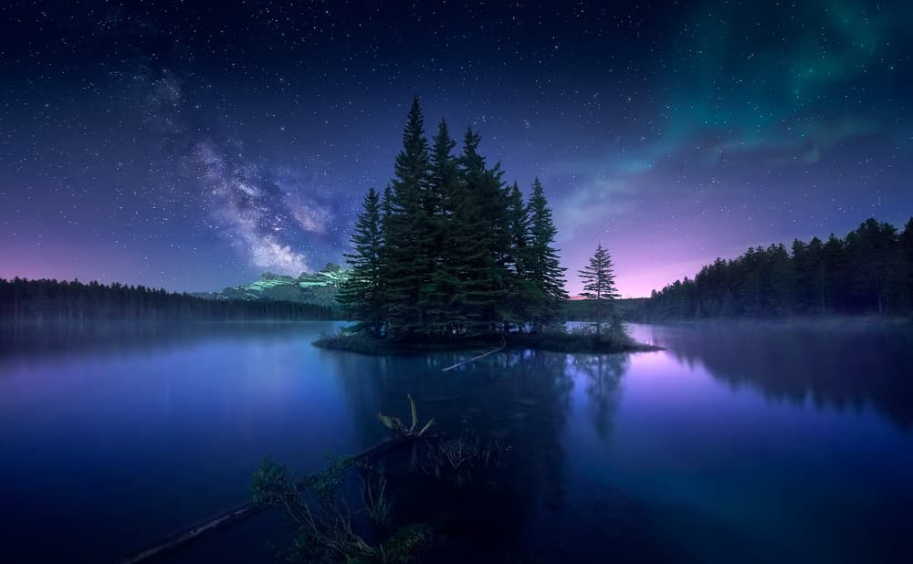 Milky Way Aurora Lake by Jesús M. García — canvas wall art