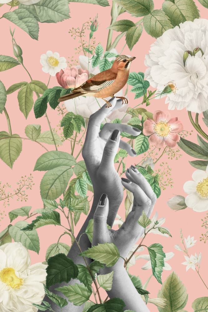 Whimsical Garden Hands by Marja van den Hurk — canvas wall art