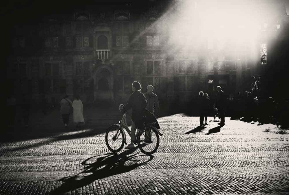 Golden Hour Cyclist by Ariel Ariel — canvas wall art